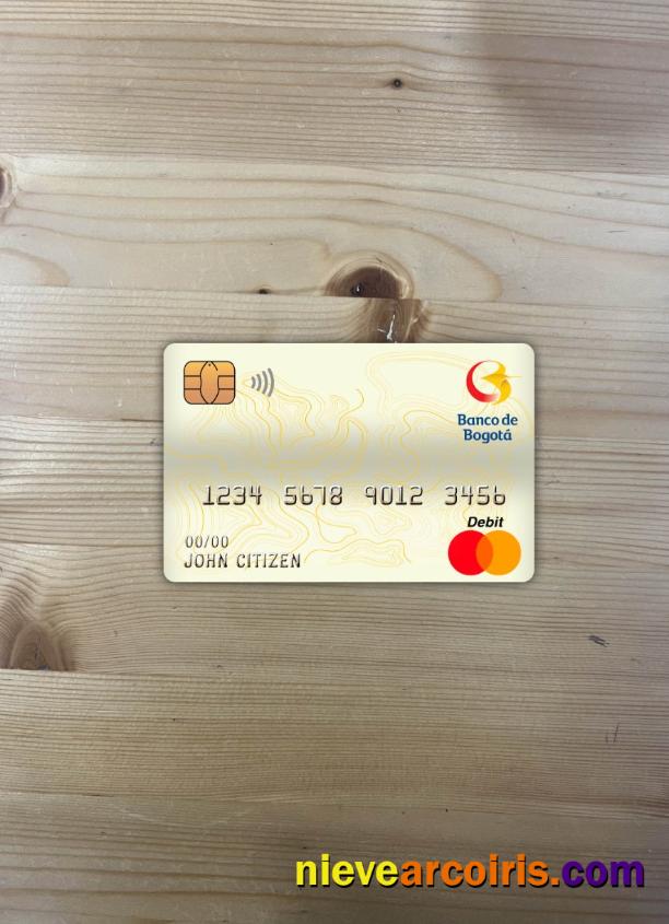 Colombia Banco de bogotá bank master debit card photolook